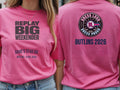 Personalised Replay Big Weekender Tee — azalea tee, front and back view