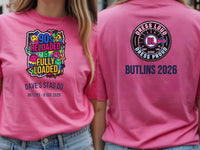 Personalised 90s Reloaded Big Weekender Tee — azalea tee, front and back view