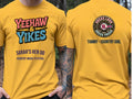 Personalised Country Weekender Unisex Tee — yellow tee, front and back view