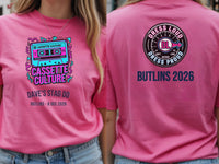 Personalised 90s Reloaded Big Weekender Tee — azalea tee, front and back view