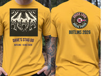 Personalised Replay Big Weekender Tee — yellow tee, front and back view