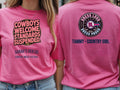 Personalised Country Weekender Unisex Tee — azalea tee, front and back view