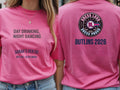 Personalised We Love Ibiza Big Weekender Tee — azalea tee, front and back view
