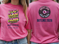 Personalised 90s Reloaded Big Weekender Tee — azalea tee, front and back view