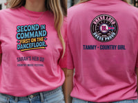 Personalised Country Weekender Tee — azalea tee, front and back view