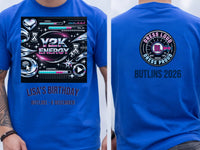 Personalised Back to 2000s Big Weekender Tee — royal tee