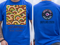 Personalised We Love the 70s Big Weekender Tee — royal tee