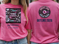 Personalised Back to 2000s Big Weekender Tee — azalea tee, front and back view