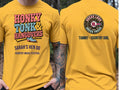 Personalised Country Weekender Unisex Tee — yellow tee, front and back view