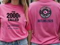 Personalised Back to 2000s Big Weekender Tee — azalea tee, front and back view