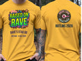Personalised 90s Reloaded Big Weekender Tee — yellow tee, front and back view