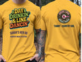 Personalised Country Weekender Unisex Tee — yellow tee, front and back view