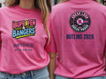 Personalised 90s Reloaded Big Weekender Tee — azalea tee, front and back view