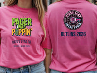 Personalised 90s Reloaded Big Weekender Tee — azalea tee, front and back view