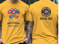 Personalised Replay Big Weekender Tee — yellow tee, front and back view