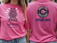 Personalised Replay Big Weekender Tee — azalea tee, front and back view