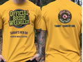 Personalised Country Weekender Tee — yellow tee, front and back view