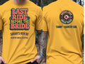 Personalised Country Weekender Unisex Tee — yellow tee, front and back view