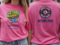 Personalised 90s Reloaded Big Weekender Tee — azalea tee, front and back view