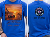 Personalised We Love the 70s Big Weekender Tee — royal tee