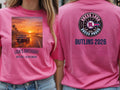 Personalised We Love the 70s Big Weekender Tee — azalea tee, front and back view