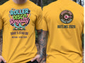 Personalised 90s Reloaded Big Weekender Tee — yellow tee, front and back view