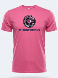 Personalised Weekender Unisex Tee — pink tee, front view