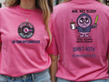 Personalised Weekender Unisex Tee — azalea tee, front and back view