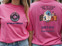 Personalised Weekender Unisex Tee — azalea tee, front and back view
