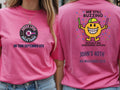 Personalised Weekender Unisex Tee — azalea tee, front and back view