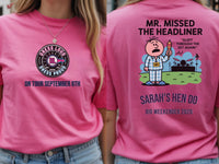 Personalised Weekender Unisex Tee — azalea tee, front and back view