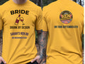 Personalised Weekender Unisex Tee — yellow tee, front and back view