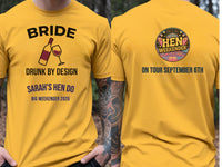 Personalised Weekender Unisex Tee — yellow tee, front and back view