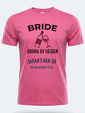 Personalised Weekender Unisex Tee — pink tee, front view