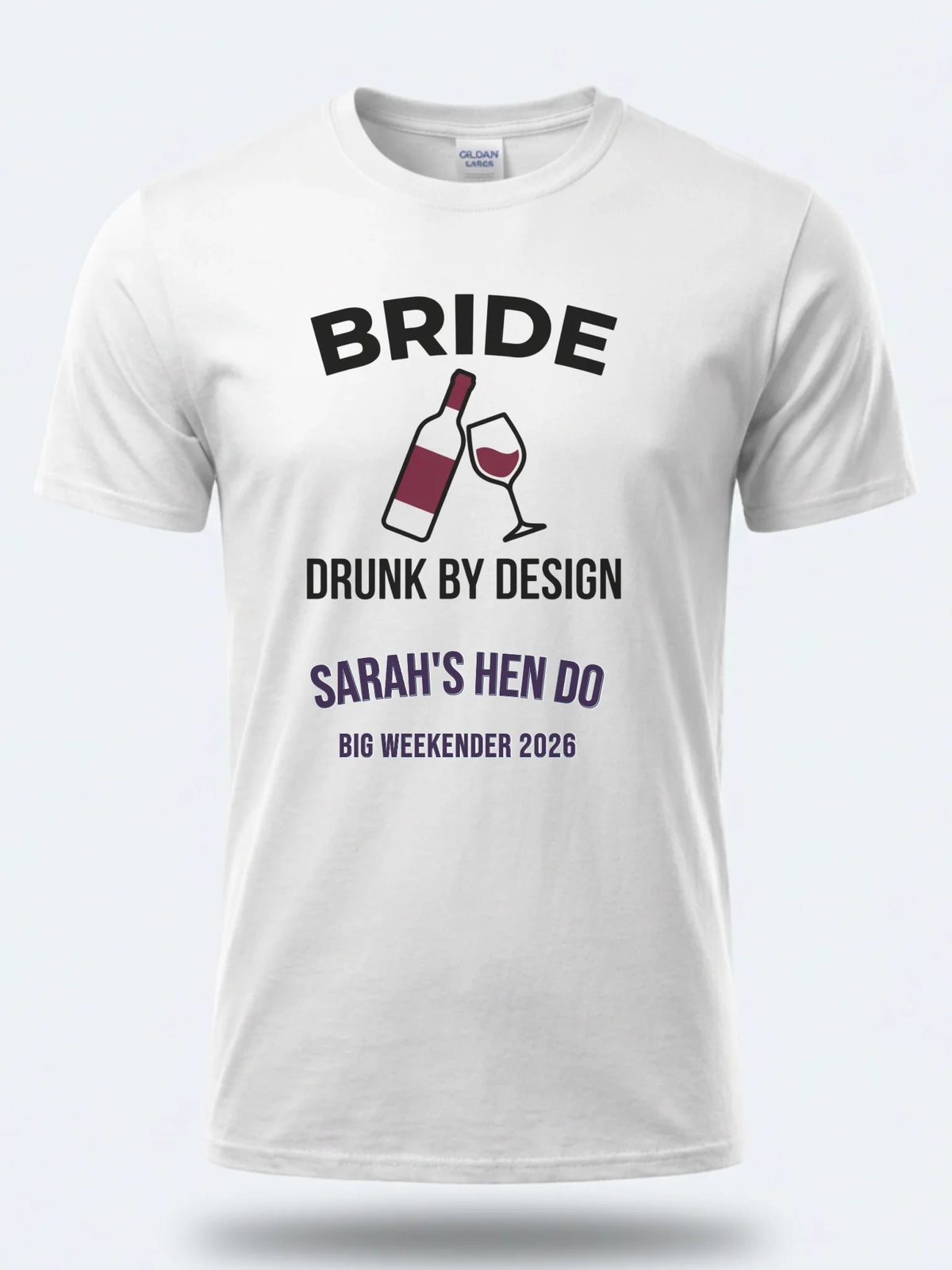 Personalised Weekender Unisex Tee — white tee, front view