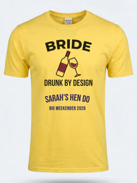 Personalised Weekender Unisex Tee — daisy yellow tee, front view