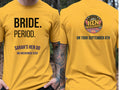 Personalised Weekender Unisex Tee — yellow tee, front and back view