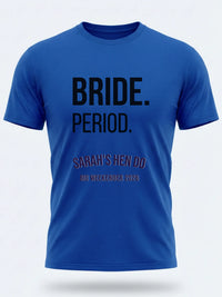 Personalised Weekender Unisex Tee — royal blue tee, front view
