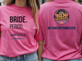 Personalised Weekender Unisex Tee — azalea tee, front and back view
