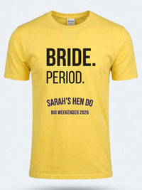Personalised Weekender Unisex Tee — daisy yellow tee, front view