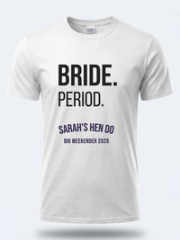 Personalised Weekender Unisex Tee — white tee, front view