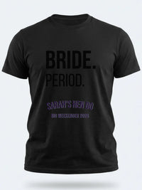 Personalised Weekender Unisex Tee — black tee, front view