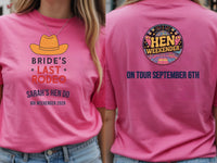 Personalised Weekender Unisex Tee — azalea tee, front and back view