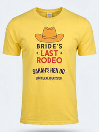 Personalised Weekender Unisex Tee — daisy yellow tee, front view