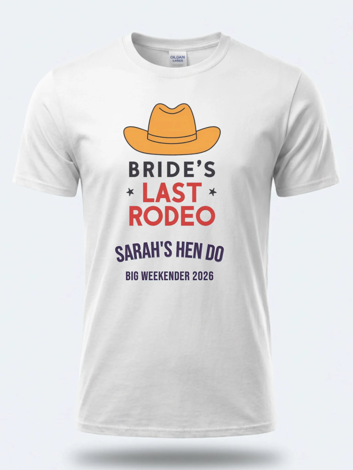 Personalised Weekender Unisex Tee — white tee, front view