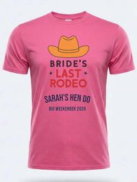 Personalised Weekender Unisex Tee — pink tee, front view
