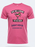 Personalised Weekender Unisex Tee — pink tee, front view