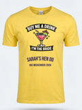 Personalised Weekender Unisex Tee — daisy yellow tee, front view