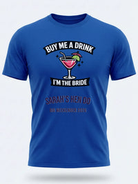 Personalised Weekender Unisex Tee — royal blue tee, front view