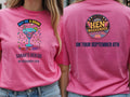 Personalised Weekender Unisex Tee — azalea tee, front and back view